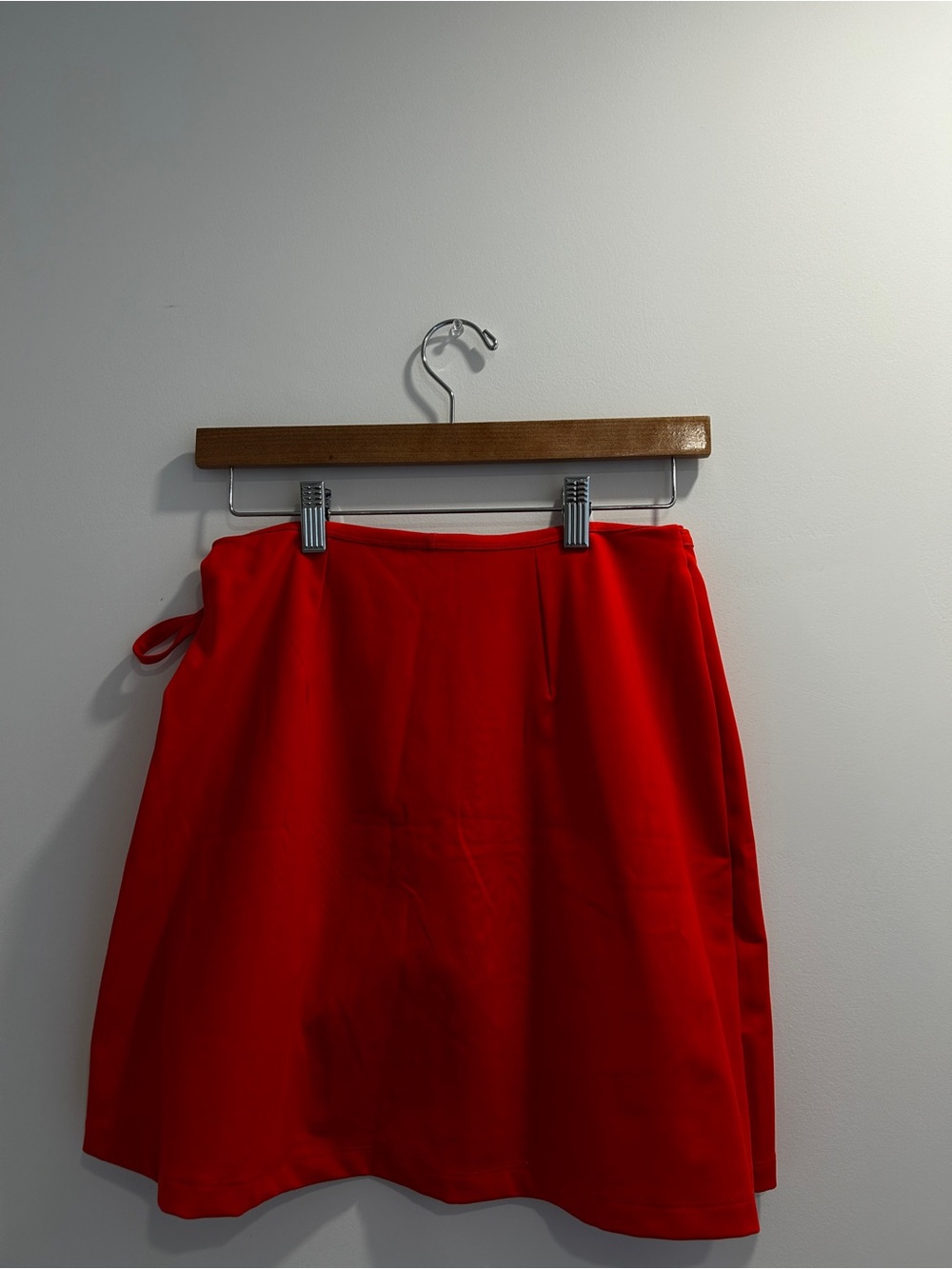 girlfriend collective Red Tie-Detail A-Line Skirt - Picture 2 of 3